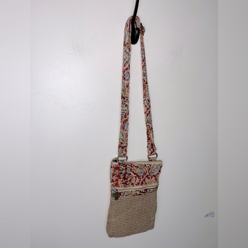 Jute Cottage Sling Handbag Dobby Jute Fabric Ethnic Block Kalamkari Design Bag - Picture 3 of 8